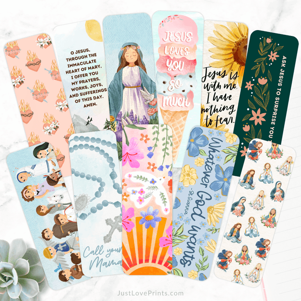 Catholic bookmarks for Bible journaling, prayer, and gift giving
