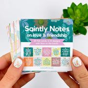 Saintly Notes on Love and Friendship: 20 flat cards, in 10 designs with lines on the backs. 