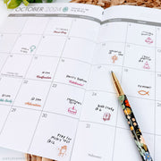 Sample planner showing stickers in action on an October 2024 planner.