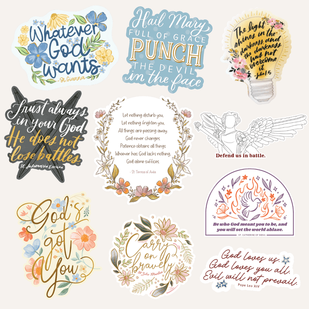 Catholic Stickers Courage Women