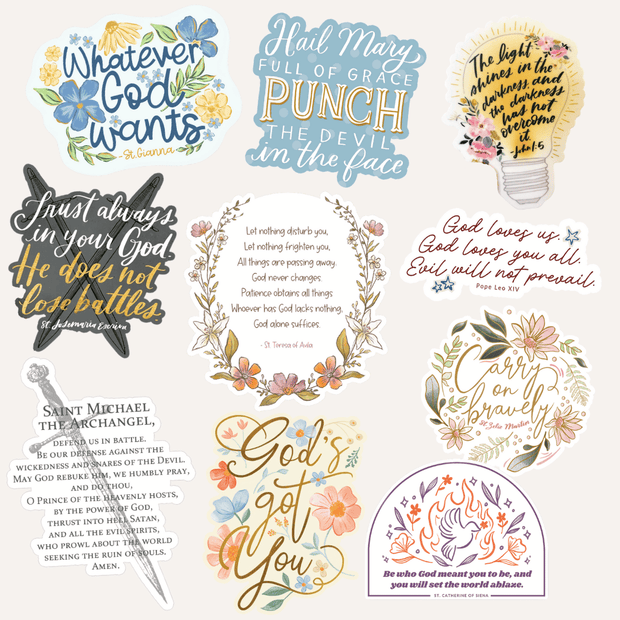 Catholic Stickers about Courage