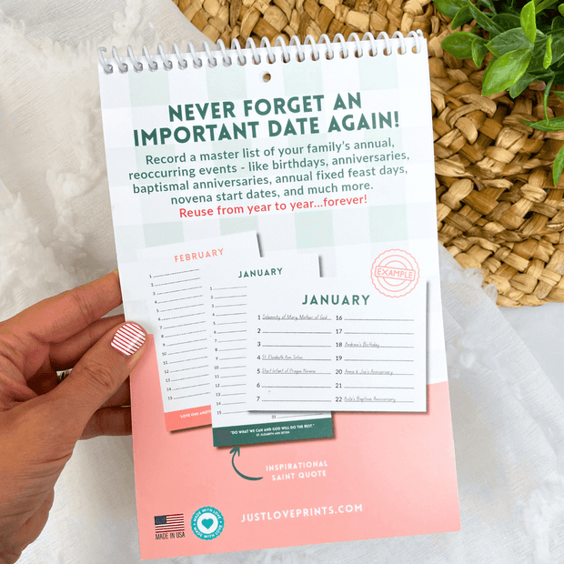 Let's Celebrate - An Important Dates Calendar for Catholics