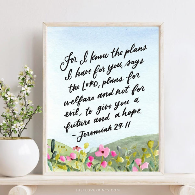 For I Know The Plans I Have for You Print (Floral Field)