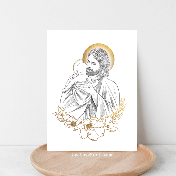 Jesus Holding Baby 5x7 Print