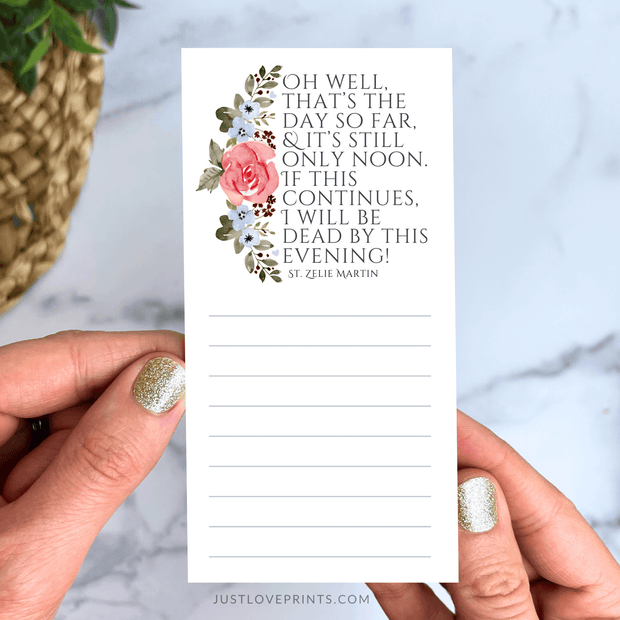 Mini notepad with a quote by St. Zelie Martin