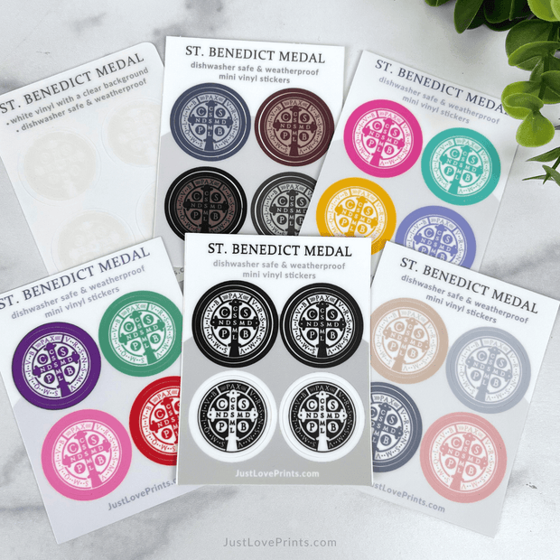 Mini St. Benedict Medal Sticker Sheet – Just Love Prints