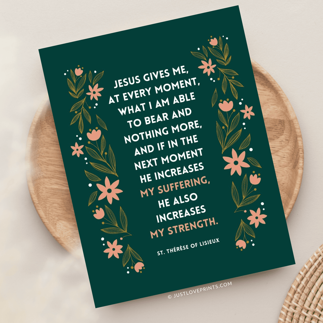 Suffering and Strength St. Therese Greeting Card – Just Love Prints Suffering and Strength St. Therese Greeting Card – Just Love Prints
