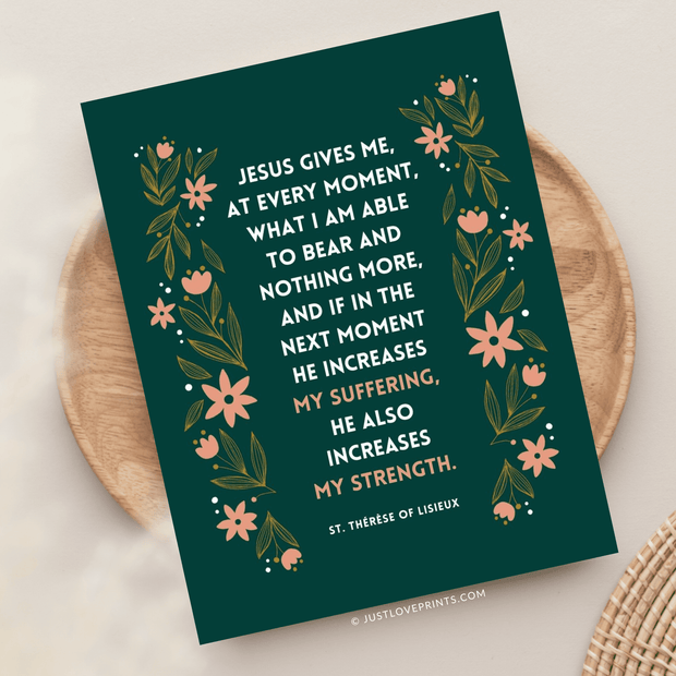 Suffering and Strength St. Therese Greeting Card – Just Love Prints Suffering and Strength St. Therese Greeting Card – Just Love Prints