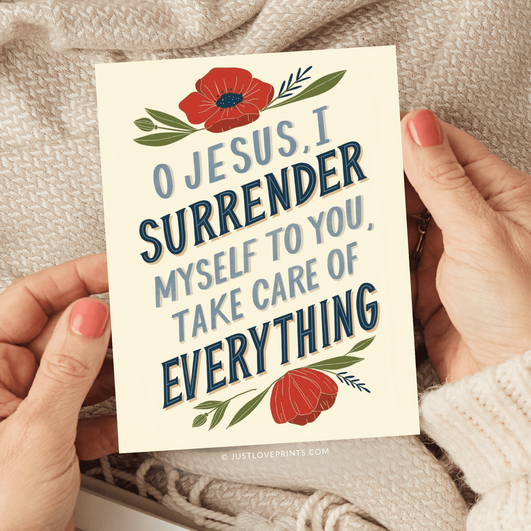 Surrender to Jesus Greeting Card – Just Love Prints