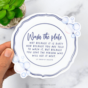 Wash the Plate Fridge Magnet