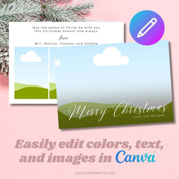 Editable Christmas Card - Merry Christmas Classic