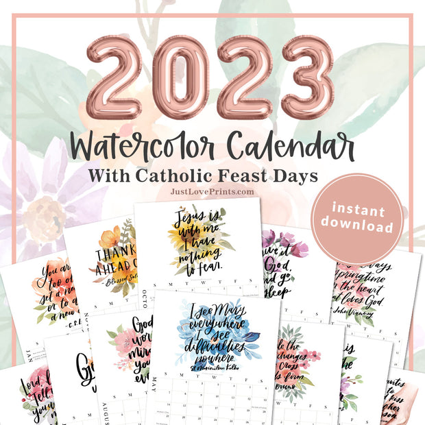 2023 Watercolor Calendar Download