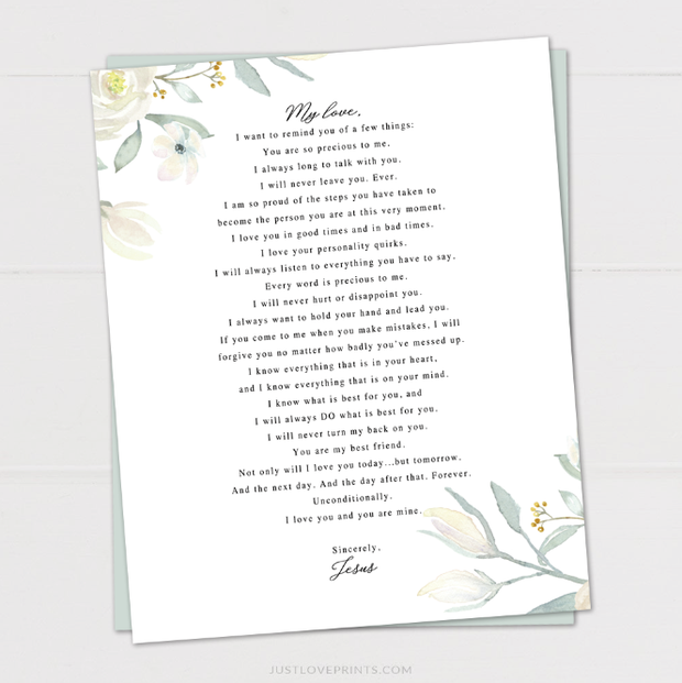 "Love Letter from Jesus" Instant Download