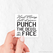 Punch the Devil in the Face Vinyl Sticker