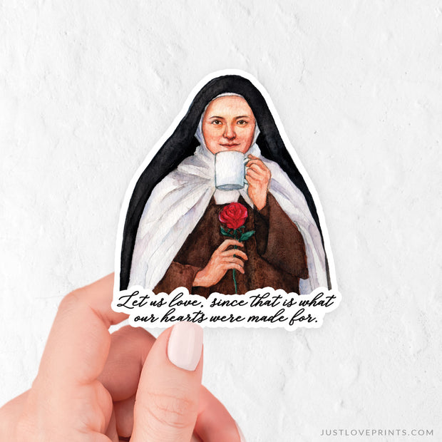 St. Thérèse "Sipping with the Saints" Vinyl Sticker
